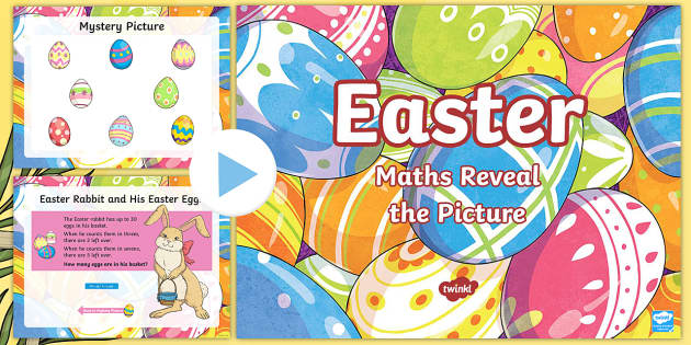 LKS2 Easter Reveal the Picture Problem Solving Maths PowerPoint Quiz