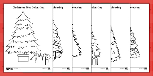 Printable Christmas Tree Colouring Pages