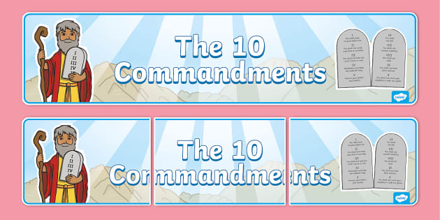 The 10 Commandments Display Banner (teacher Made) - Twinkl