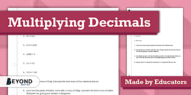 👉 Multiplying Decimals Worksheet