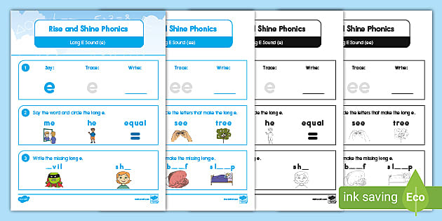 rise and shine phonics long e sound activity teacher made