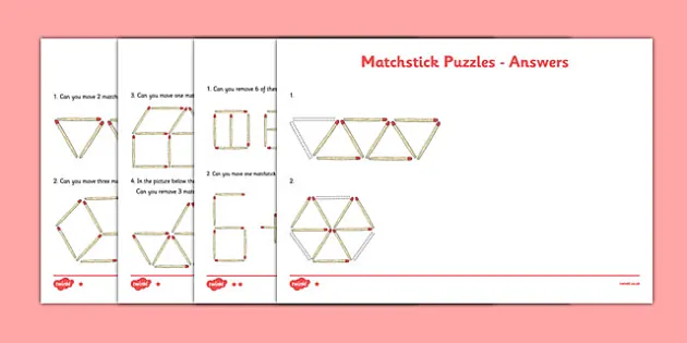 differentiated matchstick activity problem solving puzzle