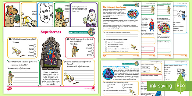 FREE! - KS1 Superheroes: Focused Reading Skills Comprehension Pack