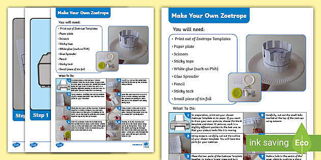 Make Your Own Zoetrope Craft Instructions (teacher made)