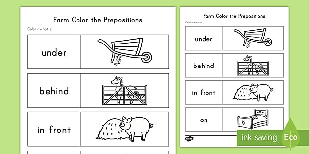 Prepositions activities for in on under and behind, Teaching Resources
