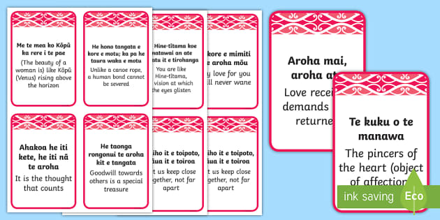 M Ori Aroha Whakatauk Flashcards Words Of Wisdom