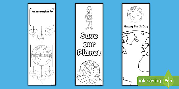 free printable earth day bookmarks to colour resource twinkl