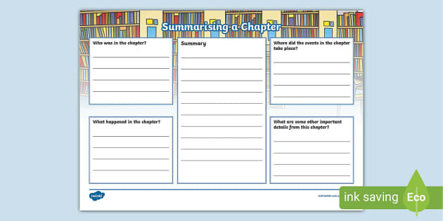 Chapter Summary Worksheet | Reading Comprehension Strategies