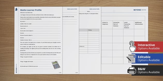 Maths Learner Profiles - Beyond Secondary Maths - Twinkl