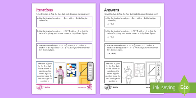 GCSE Escape the Room: Iterations Challenge Card - GCSE Maths