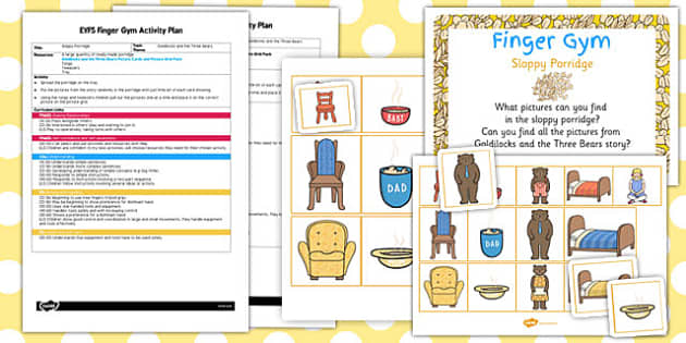 Eyfs Sloppy Porridge Finger Gym Activity Plan Teacher Made