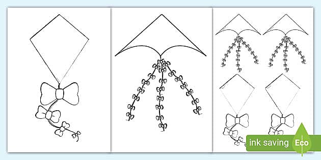 Kite Colouring Templates (teacher made) - Twinkl