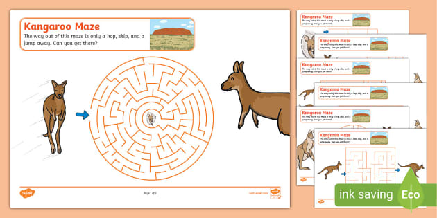 FREE! - Kangaroo Maze Activity Worksheets - Twinkl