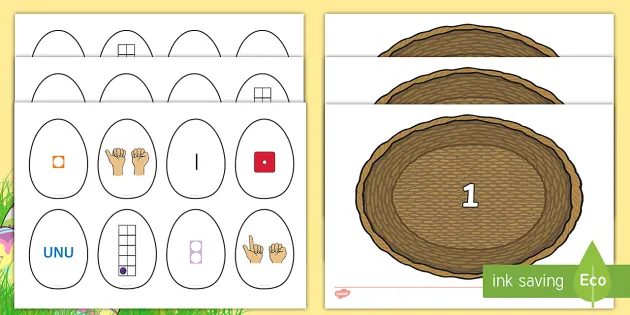 Numere È™i ReprezentÄƒri Numerice Pe OuÄƒ De PaÈ™te Activitate De Sortare