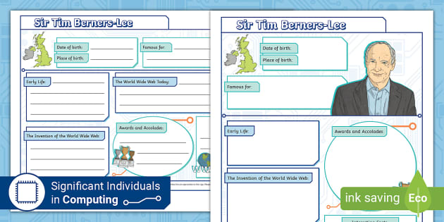 KS2 - Sir Tim Berners-Lee Create Your Own Fact File - Twinkl