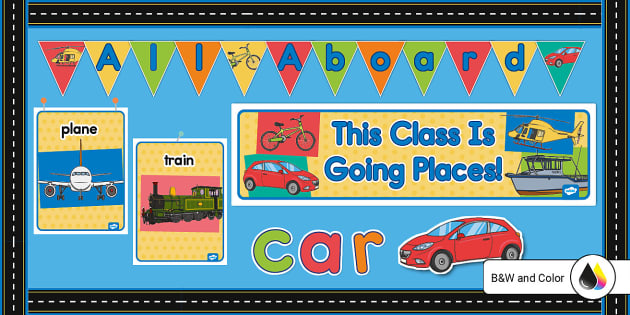 All Aboard! Transportation Bulletin Board Pack - Twinkl
