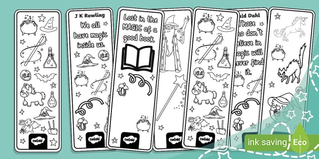 Magic-Themed Colour-In Bookmarks (teacher made) - Twinkl