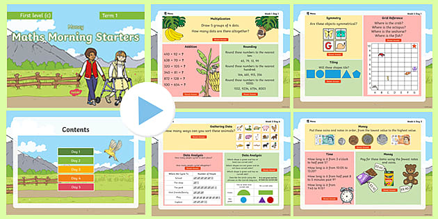 Maths Morning Starters Second Level A Term 1 Week 1 Powerpoint