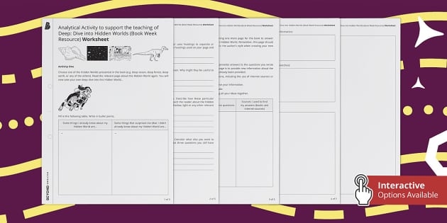 Analytical Activity for 'Deep: Dive into Hidden Worlds'