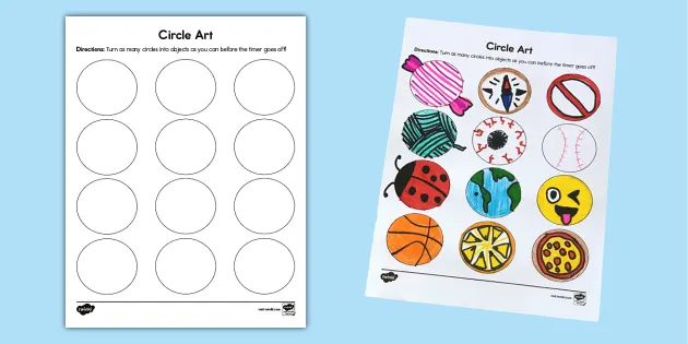 Circle Drawing Game - Art Worksheets Printables  Circle drawing, Art  worksheets, Art sub lessons