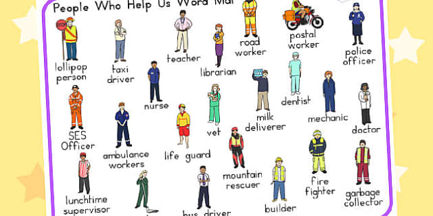 FREE! - People Who Help Us Word Mat (Teacher-Made) - Twinkl