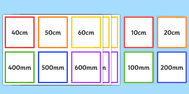 mm cm m km Equivalents Matching Cards - mm, cm, m, km