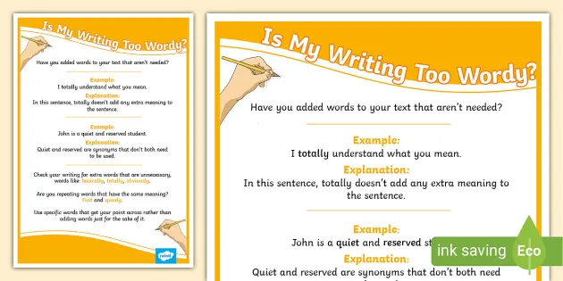 Is Your Writing Too Wordy Poster