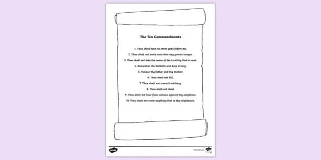 33+ Moses And 10 Commandments Coloring Page