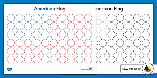 American Flag Dot Marker Activity (Teacher-Made) - Twinkl