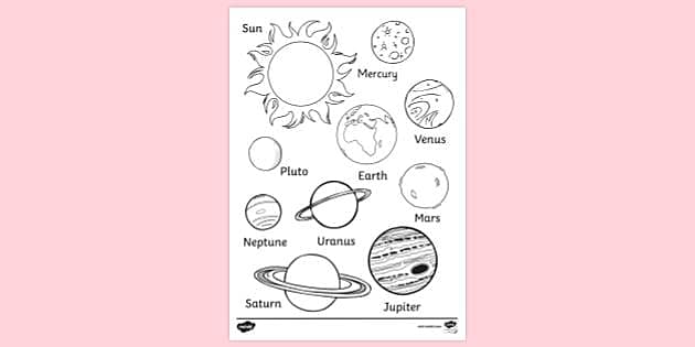 solar system colouring activity primary resources coloriage miniatures ustensiles de cuisine et cuisson