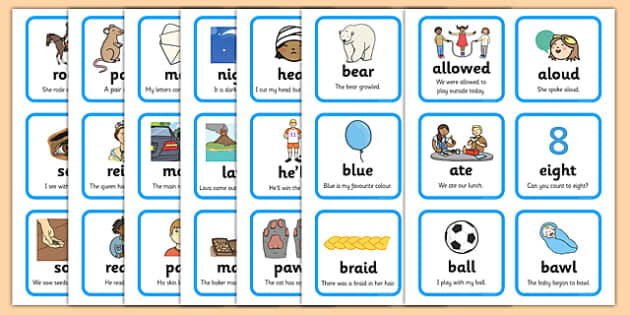 Homophones Matching Cards Worksheet Worksheet Pack