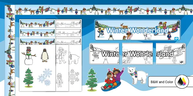 Winter Wonderland Classroom Decorations or Party Pack - Poster and Banner  Set