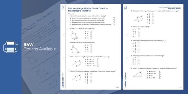 trigonometric-identities-prior-knowledge-multiple-choice-questions