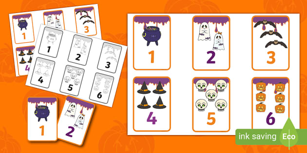 👉 Halloween Number Cards 1-6 (Teacher-Made) - Twinkl