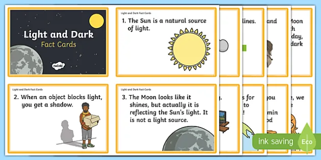 Light and Dark Fact Cards (teacher made) - Twinkl