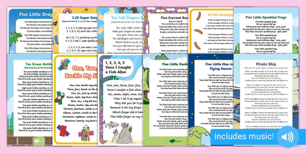 Counting Rhymes & Songs: Printable Rhyme and a Learning Video