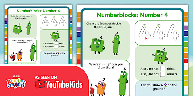 FREE Numberblocks: Number 4 Activity (teacher made) - Twinkl