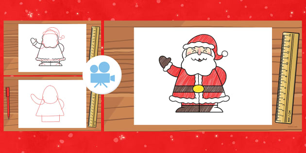 How to Draw Santa Clause Step 8 | Christmas drawing, Santa claus drawing  easy, How to draw santa