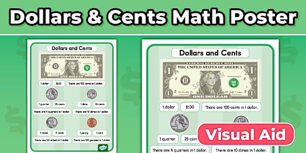 Dollars and Cents Math Poster