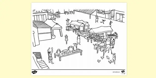 FREE! - Market Stall Colouring Sheet