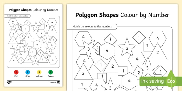 FREE! - Polygon Shapes Colour by Number (teacher made)