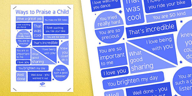 Ways to Praise Your Child (Parent) (Hecho por educadores)