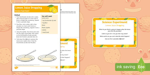 EYFS Lemon Juice Dropping Science Experiment Pack - Twinkl