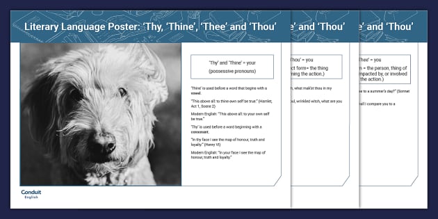 Literary Language Poster: 'Thy, 'Thine', 'Thee' and 'Thou'