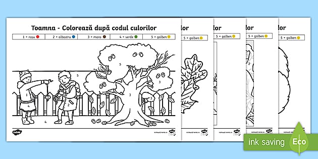 Toamna Colorează După Codul Culorilor Teacher Made