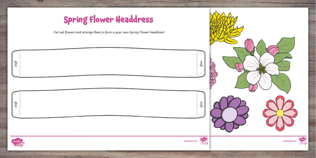 Cut-Out Flower Outline Template - Seasons - Spring - Twinkl