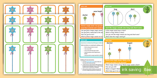 👉 EYFS Maths Explore Length Chilli Challenges: Magic Wands