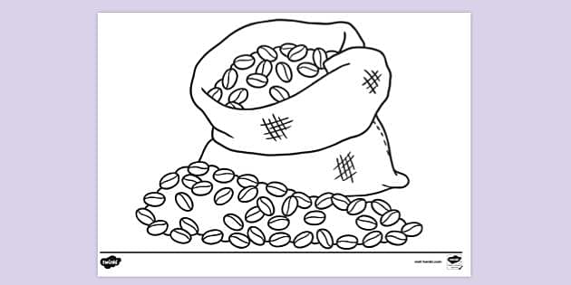 coffee bean coloring pages