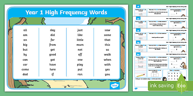 Year 1 High-Frequency Words Bumper Activity Pack - Twinkl