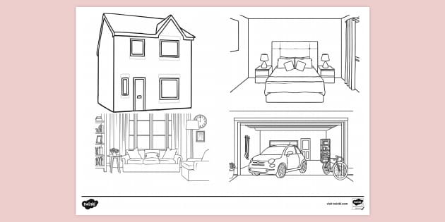 Home Colouring Page | Colouring Sheets (Teacher-Made)